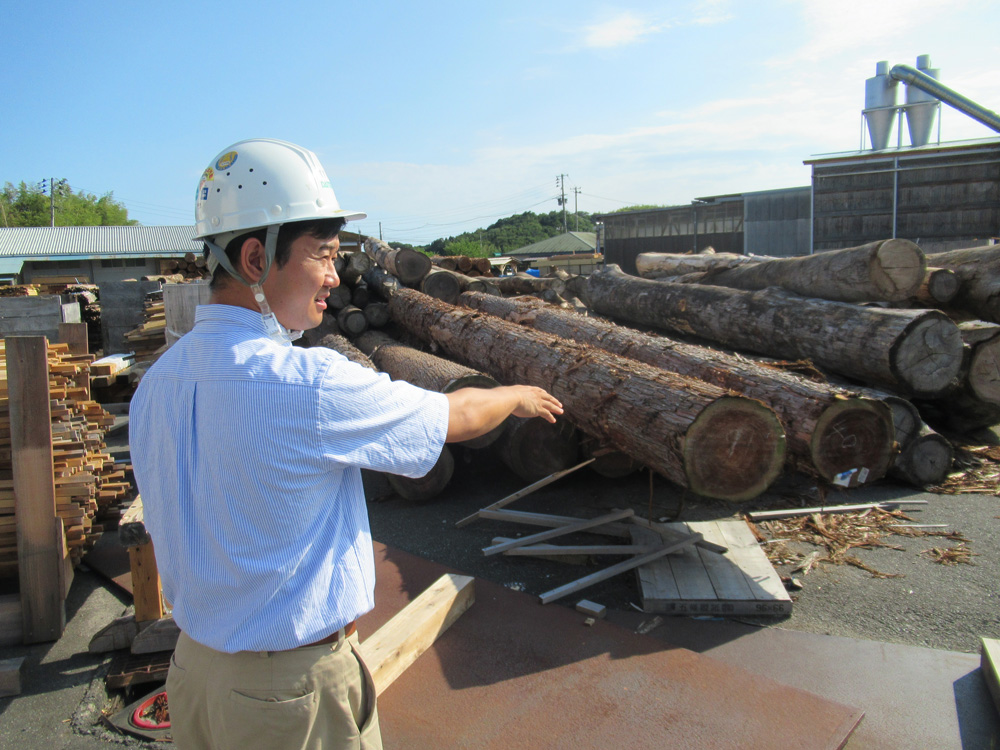 大径材について説明している様子