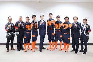 全国消防操法大会出場チーム表敬訪問写真２
