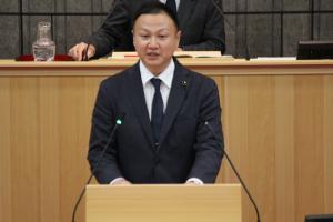 一般質問（山田真太郎議員）の写真
