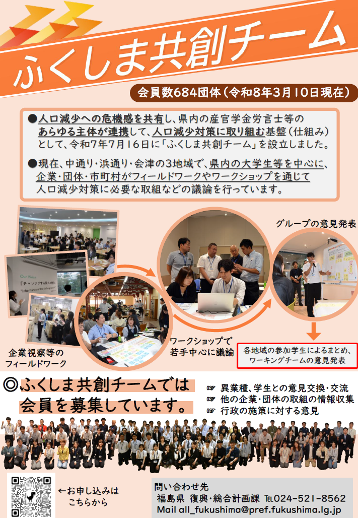 ふくしま共創チーム　会員募集チラシ
