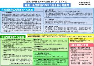 帰還・生活再建に向けた総合的な支援策（主要施策概要）