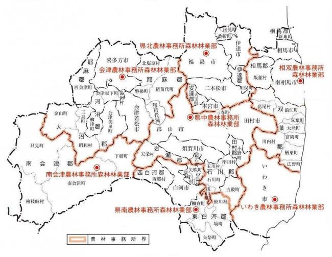 農林事務所位置図